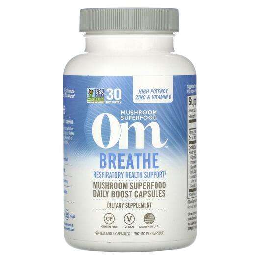 Основне фото товара Om Mushrooms, Breathe, Кордіцепс для дихання, 90 капсул