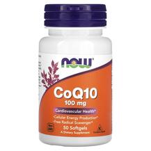 CoQ10 100 mg Коэнзим CoQ10 NOW 50 капсул