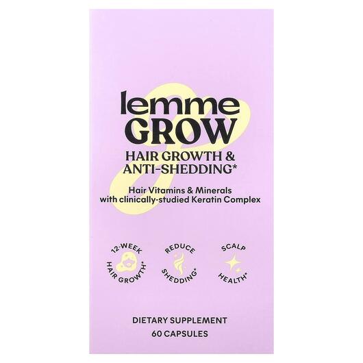 Основное фото товара Grow Hair Growth & Anti-Shedding, Поддержка роста волос, 60 к
