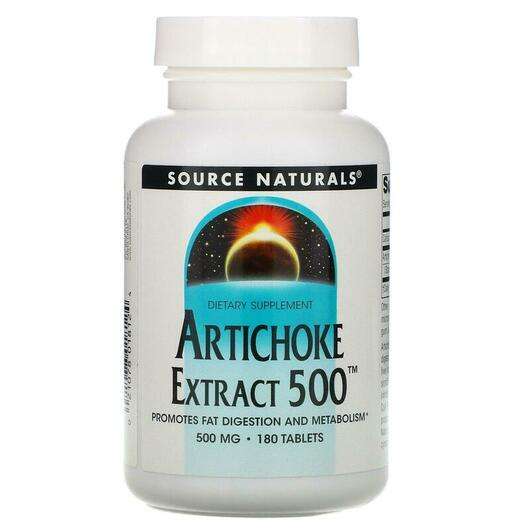 Основное фото товара Source Naturals, Экстракт Артишока 500, Artichoke Extract 500 ...