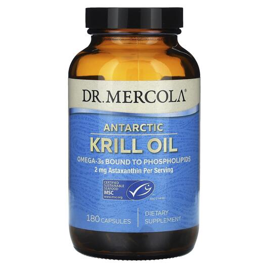 Основне фото товара Dr Mercola, Antarctic Krill Oil, Масло криля, 180 капсул