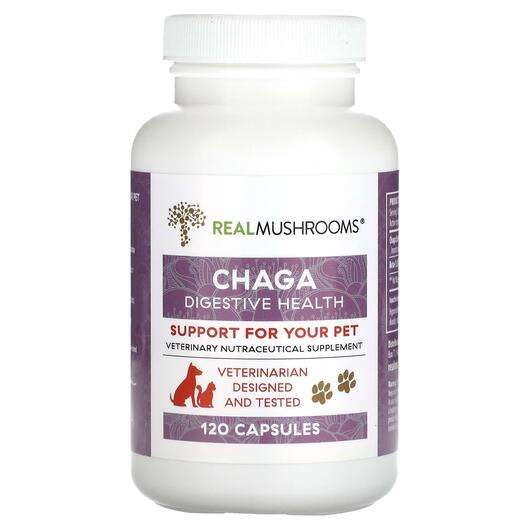 Основное фото товара Real Mushrooms, Грибы Чага, Chaga Support for Your Pet, 120 ка...