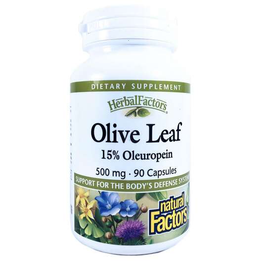 Основне фото товара Natural Factors, Olive Leaf 500 mg 90, Оливковий лист 500 мг, ...