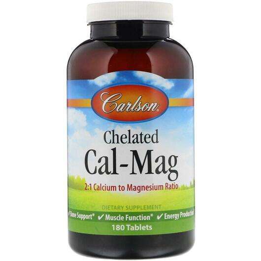 Chelated Cal-Mag 2:1, Хелатний Магній та Кальцій, 180 таблеток