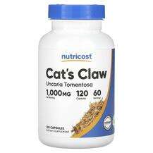 Nutricost, Кошачий коготь, Cat's Claw 1000 mg, 120 капсул