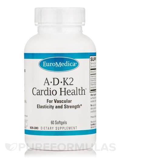Основное фото товара EuroMedica, Витамины А D K, A-D-K2 Cardio Health, 60 капсул