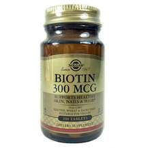 Фото товара Biotin 300 mcg Биотин 300 мкг Solgar 100 таблеток