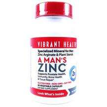 Vibrant Health, A Man's Zinc, Цинк з аргіната, 60 капсул