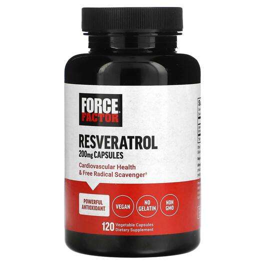 Основне фото товара Force Factor, Resveratrol 200 mg, Ресвератрол, 120 капсул