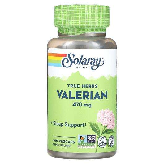 Основное фото товара Solaray, Валериана 470 мг, Valerian 470 mg, 100 капсул