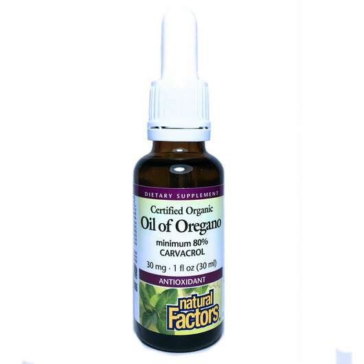 Основне фото товара Natural Factors, Organic Oil of Oregano, Органічна олія ореган...