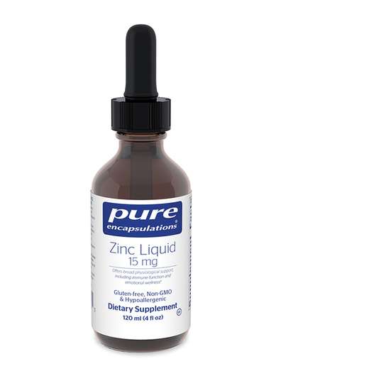 Основне фото товара Pure Encapsulations, Zinc Liquid 15 mg, Цинк Рідкий, 120 мл