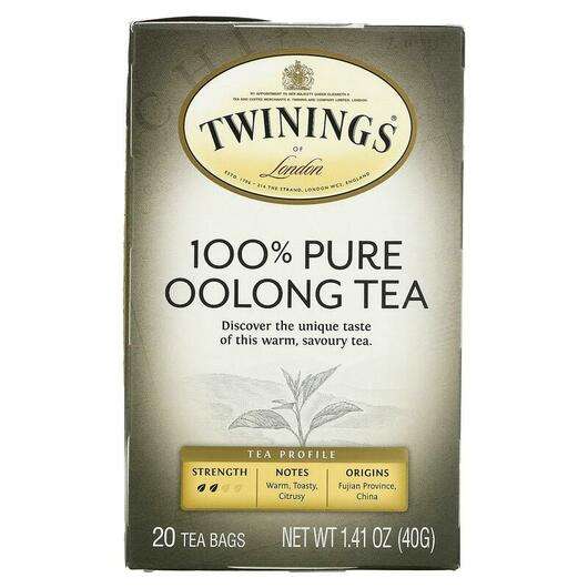 100% Pure Oolong Tea 20 Tea Bags, Органічний чай, 40 г