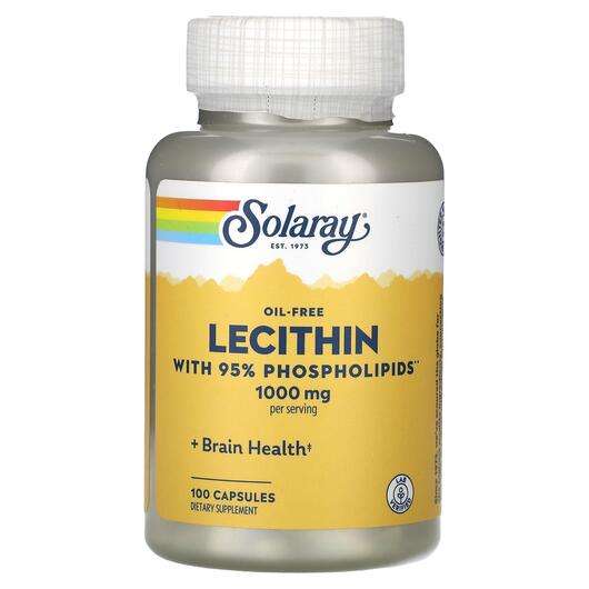 Основное фото товара Solaray, Лецитин, Oil-free Lecithin with 95% Phospholipids 100...