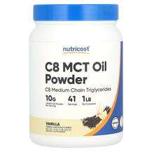 Nutricost, C8 MCT Oil Powder Vanilla, Тригліцериди, 454 г