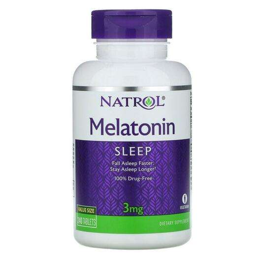 Основне фото товара Natrol, Melatonin 3 mg 240, Мелатонін, 240 таблеток