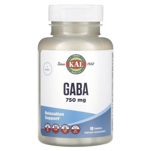 Основное фото товара KAL, ГАМК, GABA 750 mg, 90 таблеток