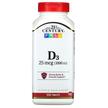 Фото товару 21st Century, Vitamin D3 25 mcg, Вітамін D3 1000 МО, 500 таблеток