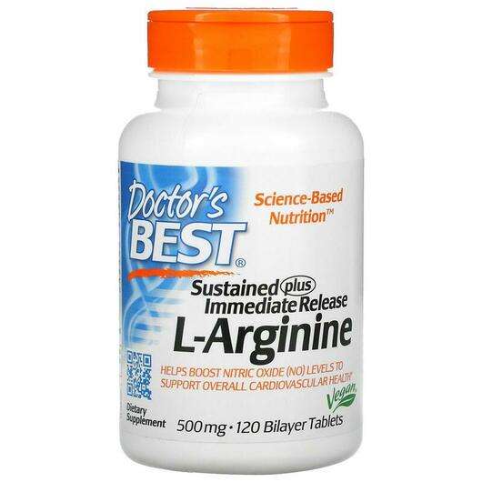 Основное фото товара Doctor's Best, L-аргинин 500 мг, L-Arginine 500 mg, 120 двухсл...