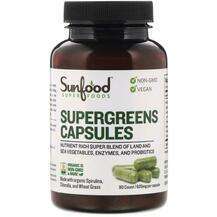 Sunfood, Supergreens 620 mg 90, Суперфуд, 90 капсул