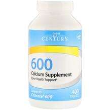 21st Century, Кальций 600 мг, Calcium Supplement 600, 400 табл...