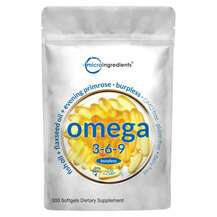 Micro Ingredients, Triple Strength Omega 3 6 9, 300 Capsules
