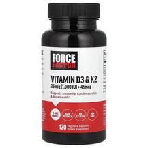 Вітаміни D3 K2 Vitamin D3 & K2 Force Factor