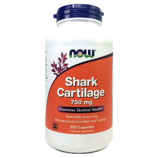 Основне фото товара Now, Shark Cartilage 750 mg, Акулячий Хрящ, 300 капсул