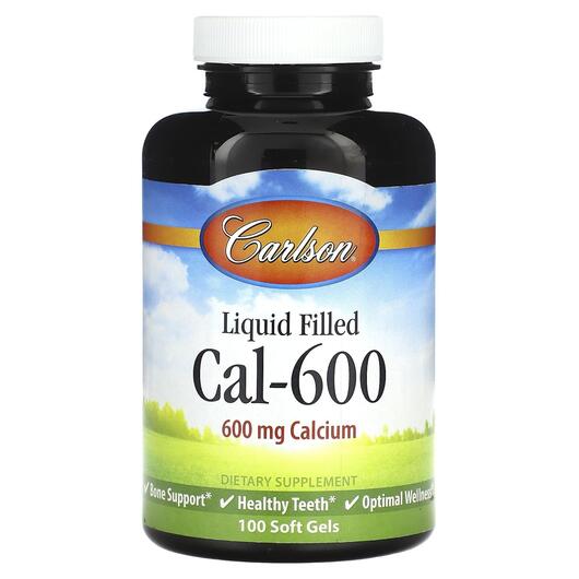 Основное фото товара Liquid Filled Cal-600 600 mg, Кальций, 100 мягких гелей с жидкост