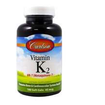 Carlson, Витамин K2, Vitamin K2 as MK-7 Menaquinone 180 mcg, 1...