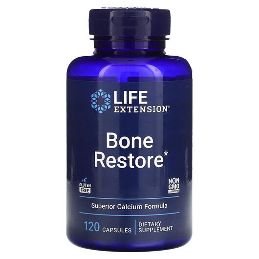 Основне фото товара Life Extension, Bone Restore V2, Зміцнення кісток, 120 капсул