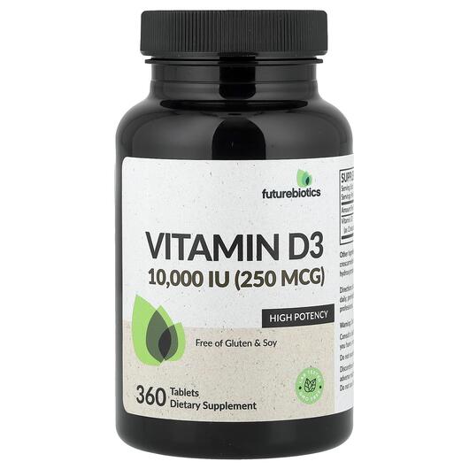 Основное фото товара Витамин D3, Vitamin D3 250 mcg 10000 IU, 360 таблеток