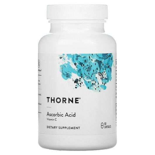 Основне фото товара Thorne, Ascorbic Acid Vitamin C, Вітамін C, 60 капсул