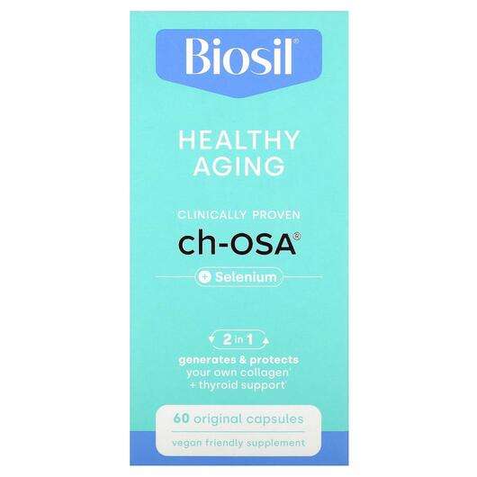 Основне фото товара BioSil, Healthy Aging, Шкіра нігті волосся, 60 Original капсул