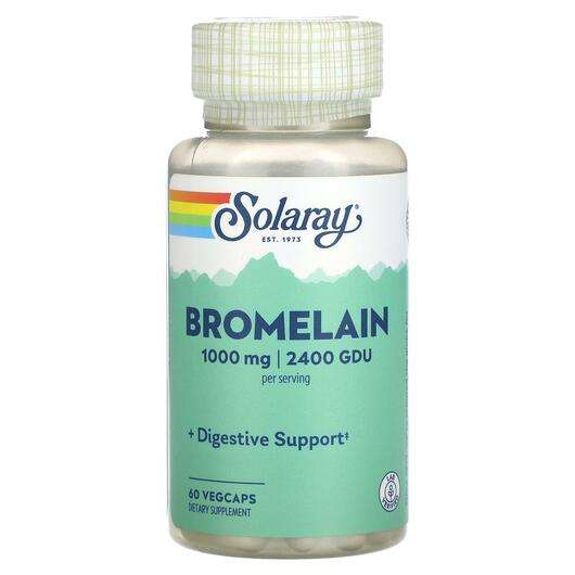 Основне фото товара Solaray, Bromelain 1000 mg, Бромелайн, 60 капсул