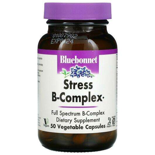 Основне фото товара Bluebonnet, Stress B-Complex, B-комплекс Стрес формула, 50 капсул