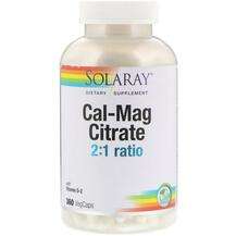Solaray, Cal-Mag Citrate 2:1 ratio, 360 VegCaps