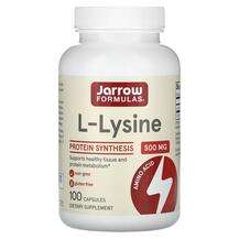 Jarrow Formulas, L-Lysine 500 mg, L-Лізин 500 мг, 100 капсул