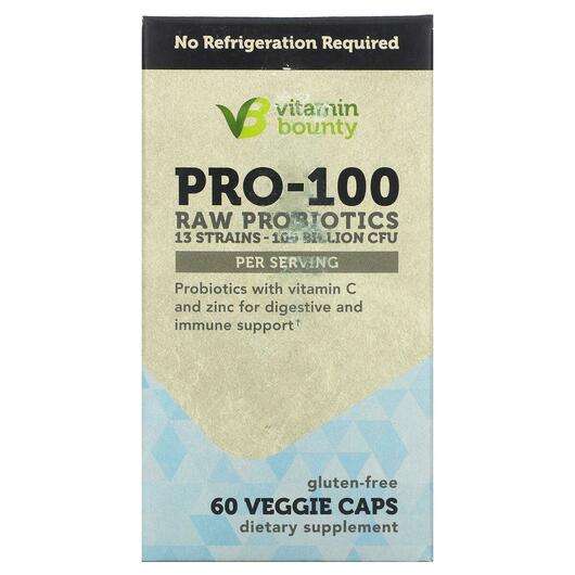 Основное фото товара Vitamin Bounty, Пробиотики, PRO-100 Raw Probiotics 100 Billion...