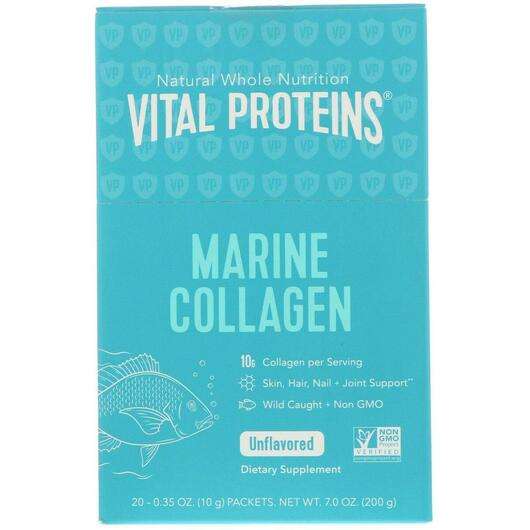 Marine Collagen Unflavored, Морський колаген 20 шт, 10 г