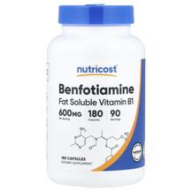Бенфотіамін Benfotiamine 600 mg Nutricost 180 капсул