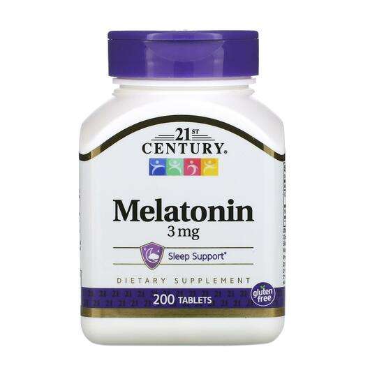 Основне фото товара 21st Century, Melatonin 3 mg, Мелатонін, 200 таблеток