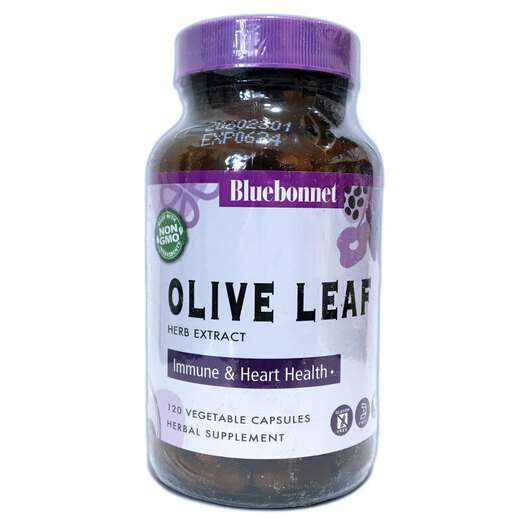 Основне фото товара Bluebonnet, Olive Leaf Herb Extract, Оливкове листя, 120 капсул