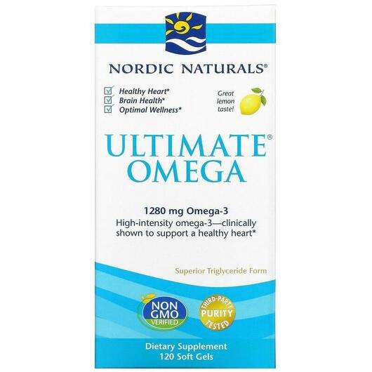 Основне фото товара Nordic Naturals, Ultimate Omega 1280 mg, Омега 3, 120 капсул