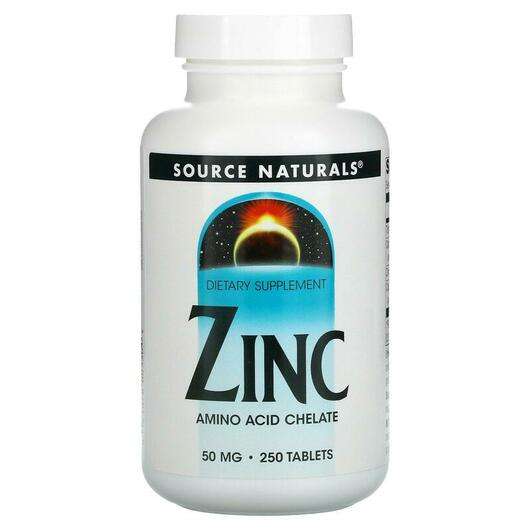 Основне фото товара Source Naturals, Zinc 50 mg 250, Цинк, 250 таблеток