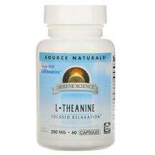 Source Naturals, L-Theanine 200 mg 60, L-Теанін 200 мг, 60 капсул