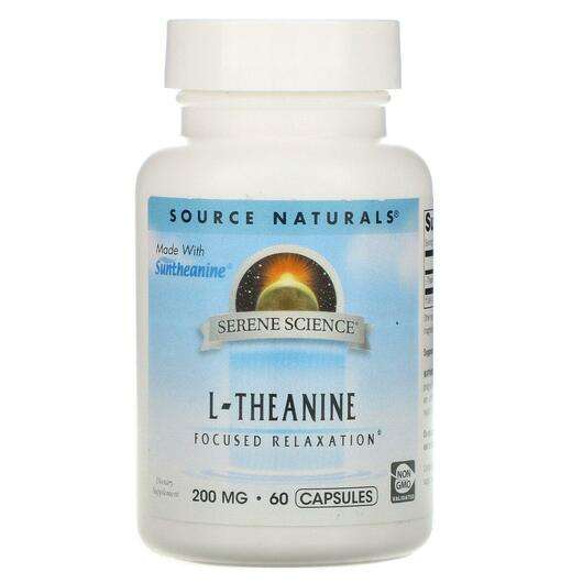 Основне фото товара Source Naturals, L-Theanine 200 mg 60, L-Теанін 200 мг, 60 капсул