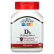 Фото товара 21st Century, Витамин D, Vitamin D3 10 mcg 400 IU, 100 таблеток