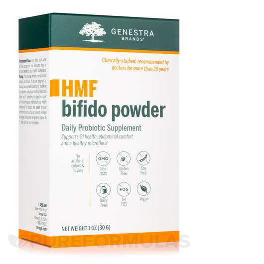 Основное фото товара Genestra, Бифидобактерии, HMF Bifido Powder, 30 г