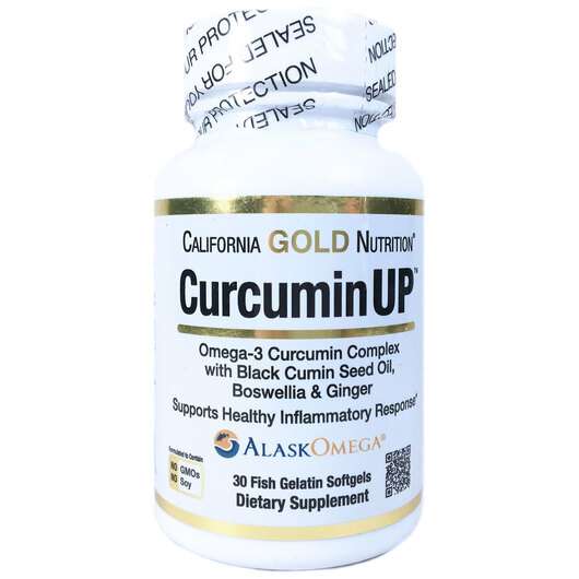 Основне фото товара California Gold Nutrition, CurcuminUP, Куркумін Омега-3, 30 ка...